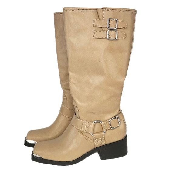 Dolce Vita Shoes - Dolce Vita Evi Camel Leather Moto Knee-High Boots – Size 7 NEW